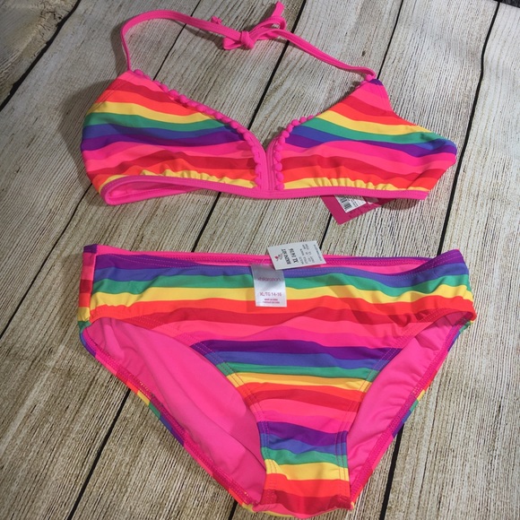 girls rainbow bikini